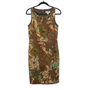 Vintage Elizabeth‎ Howard Women’s Multicolor Sleeveless Midi Dress Linen Size 10